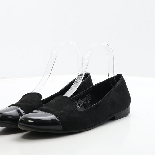 Preworn Womens Black Suede Ballet Flat UK 5 38