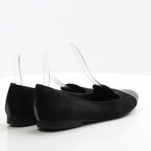 Preworn Womens Black Suede Ballet Flat UK 5 38