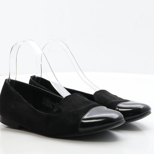 Preworn Womens Black Suede Ballet Flat UK 5 38