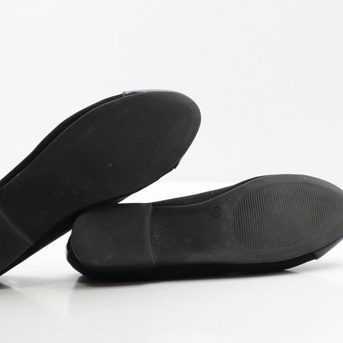 Preworn Womens Black Suede Ballet Flat UK 5 38