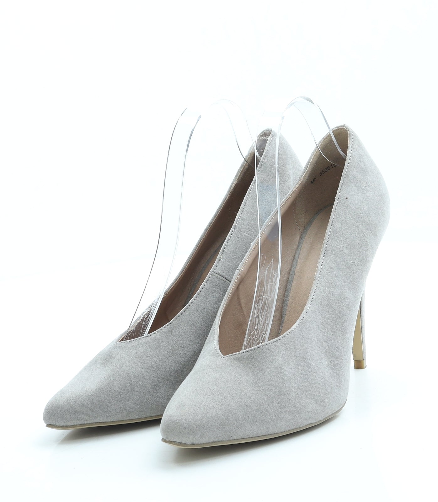 New Look Womens Grey Suede Court Heel UK 8 41