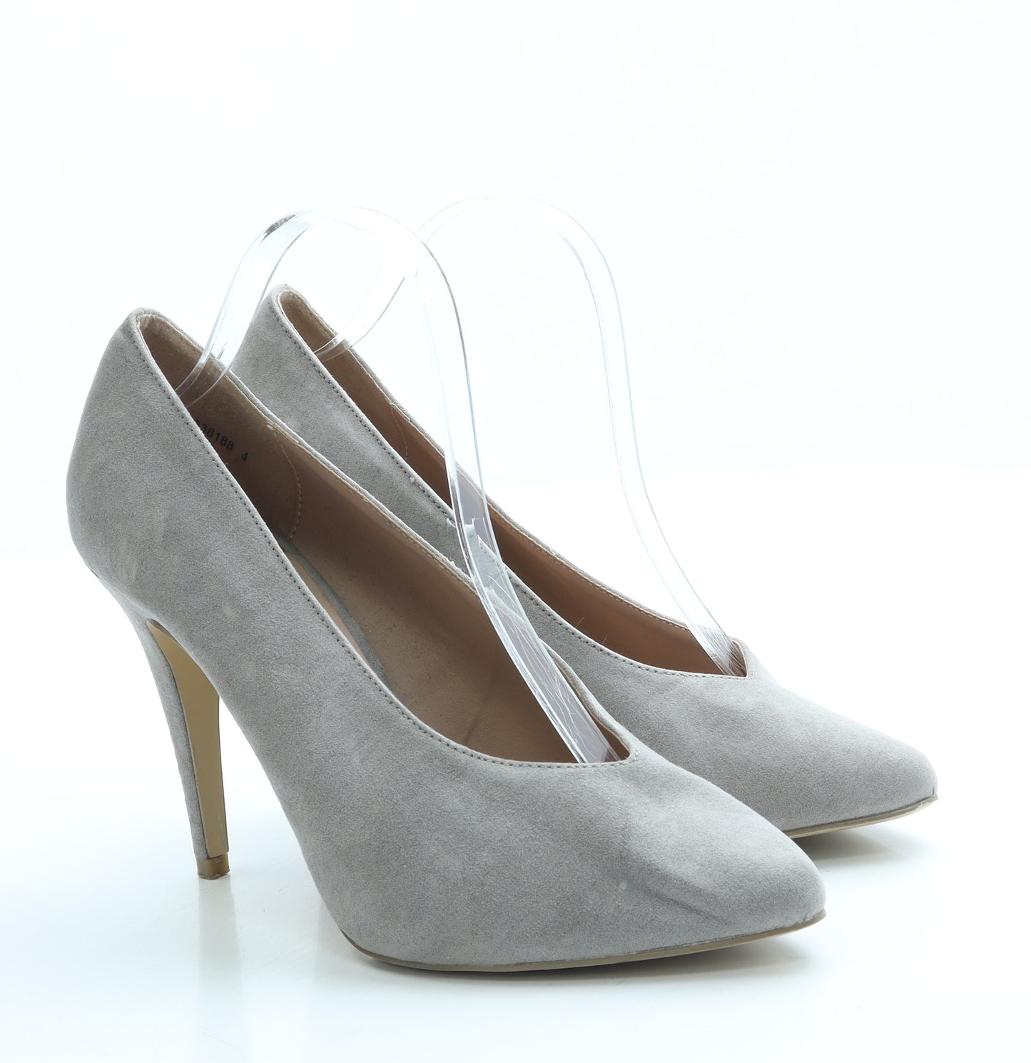 New Look Womens Grey Suede Court Heel UK 8 41