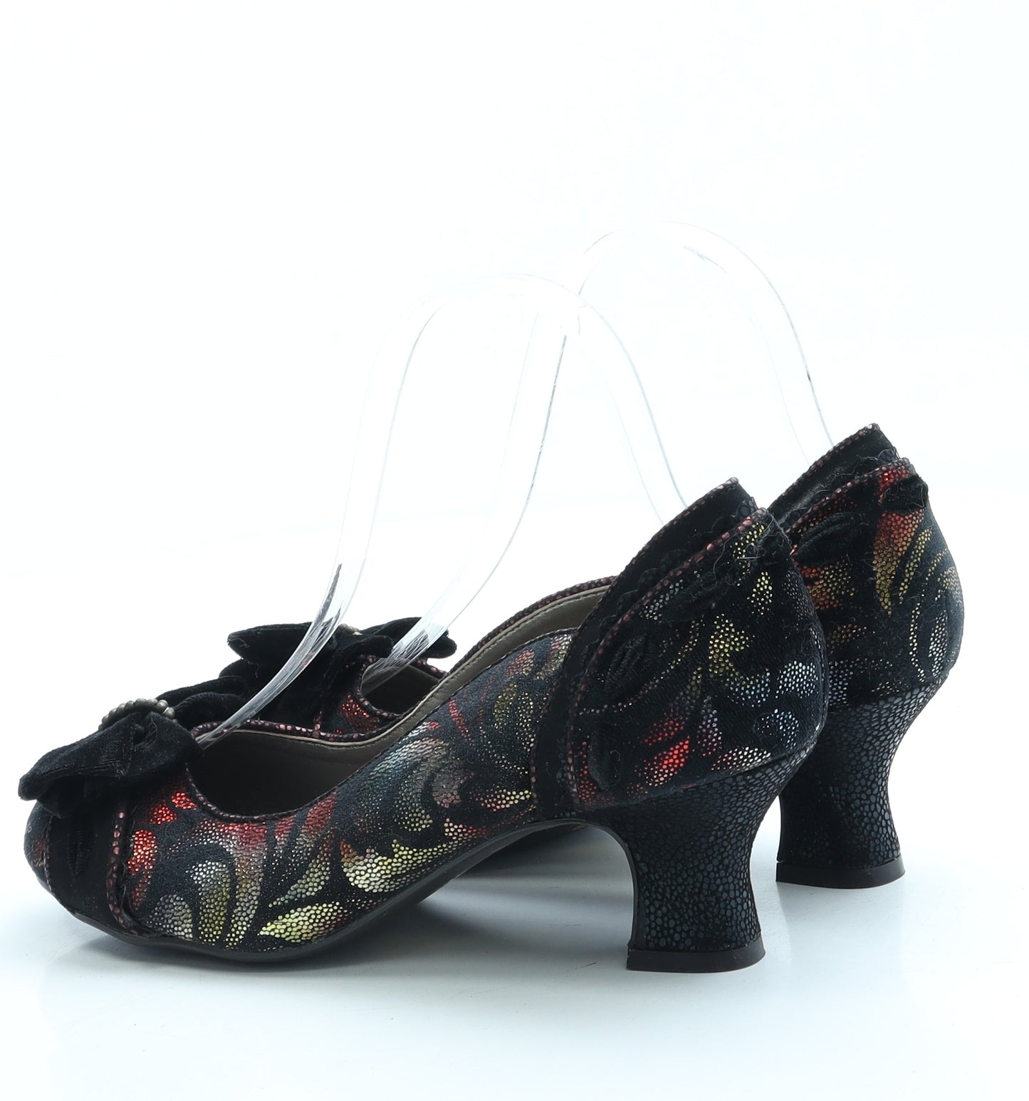 Ruby Shoo Womens Black Floral Polyester Court Heel UK 4 37