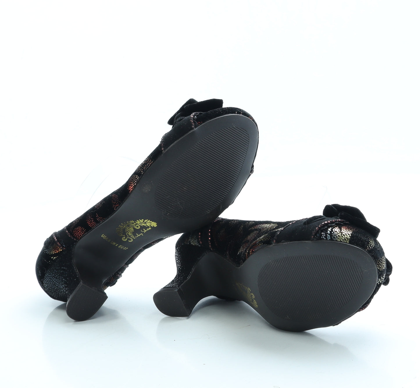 Ruby Shoo Womens Black Floral Polyester Court Heel UK 4 37