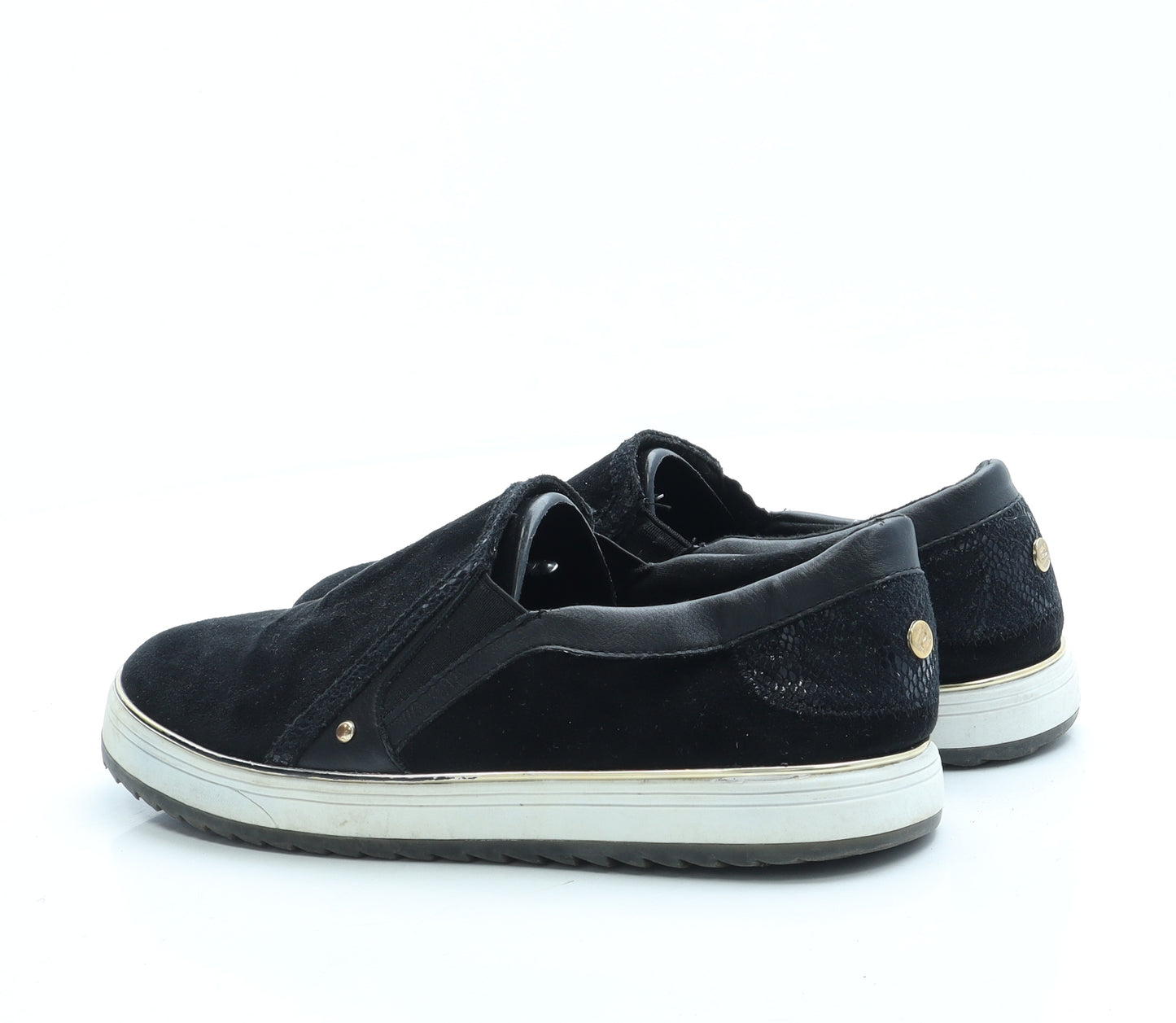 River Island Womens Black Suede Slip On Flat UK 6 39