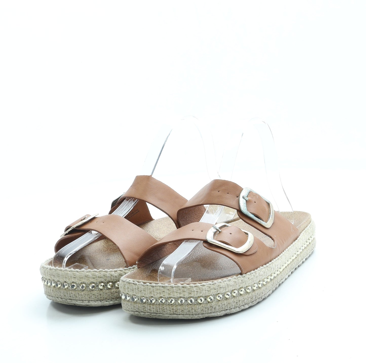 New Look Womens Brown Leather Espadrille Sandal UK 6 39