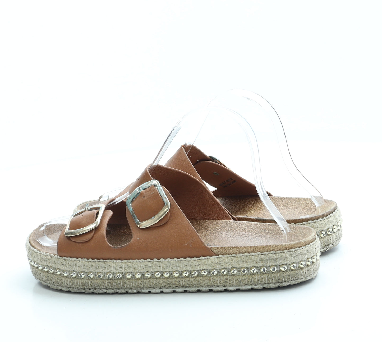 New Look Womens Brown Leather Espadrille Sandal UK 6 39