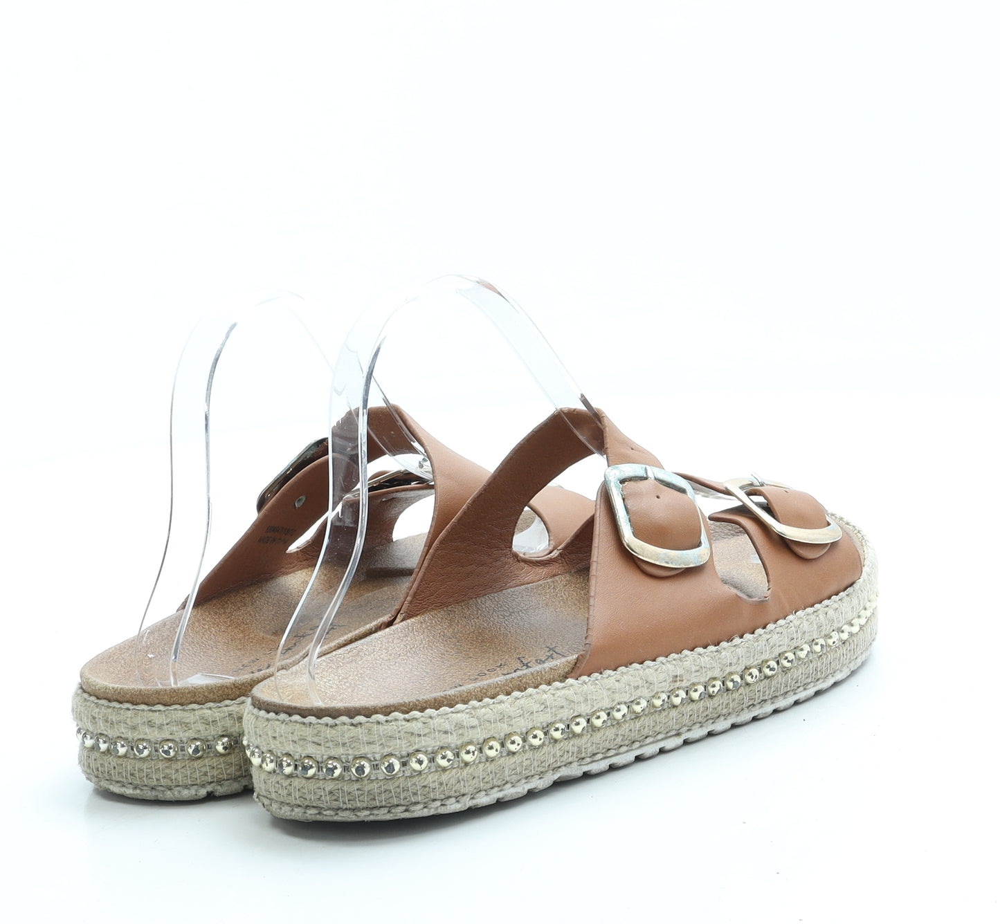 New Look Womens Brown Leather Espadrille Sandal UK 6 39