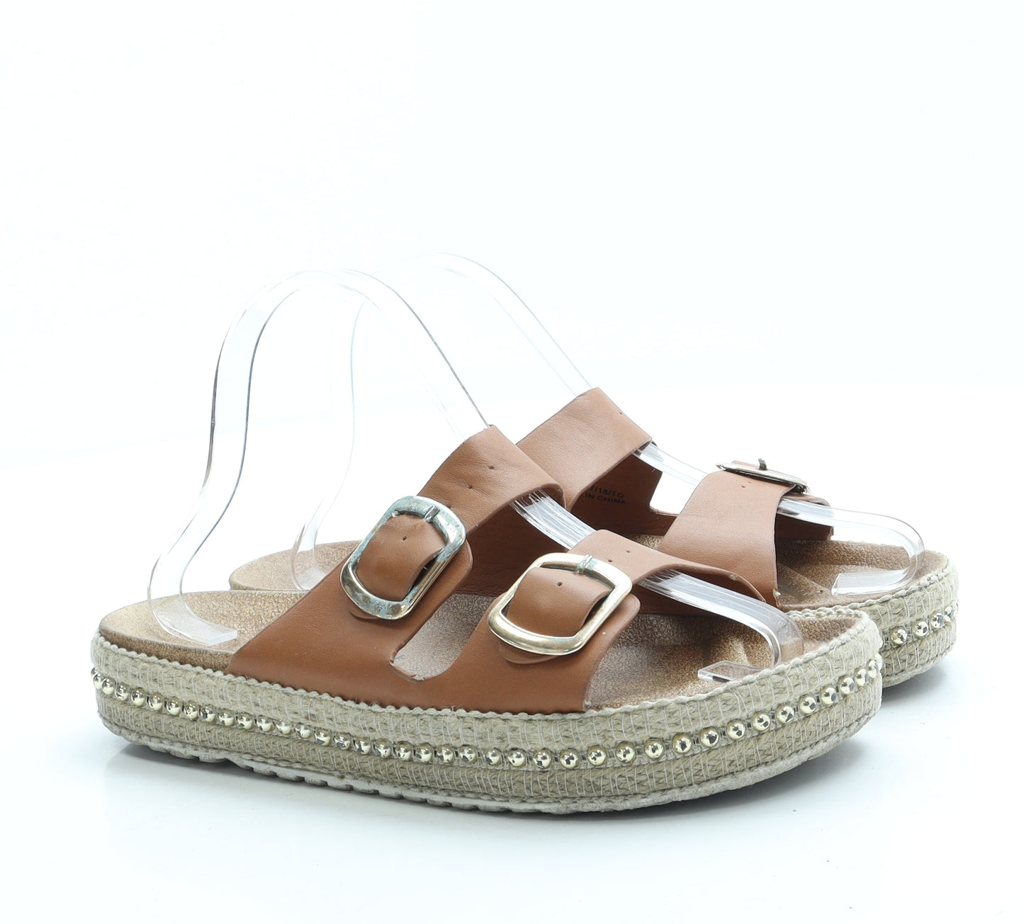New Look Womens Brown Leather Espadrille Sandal UK 6 39