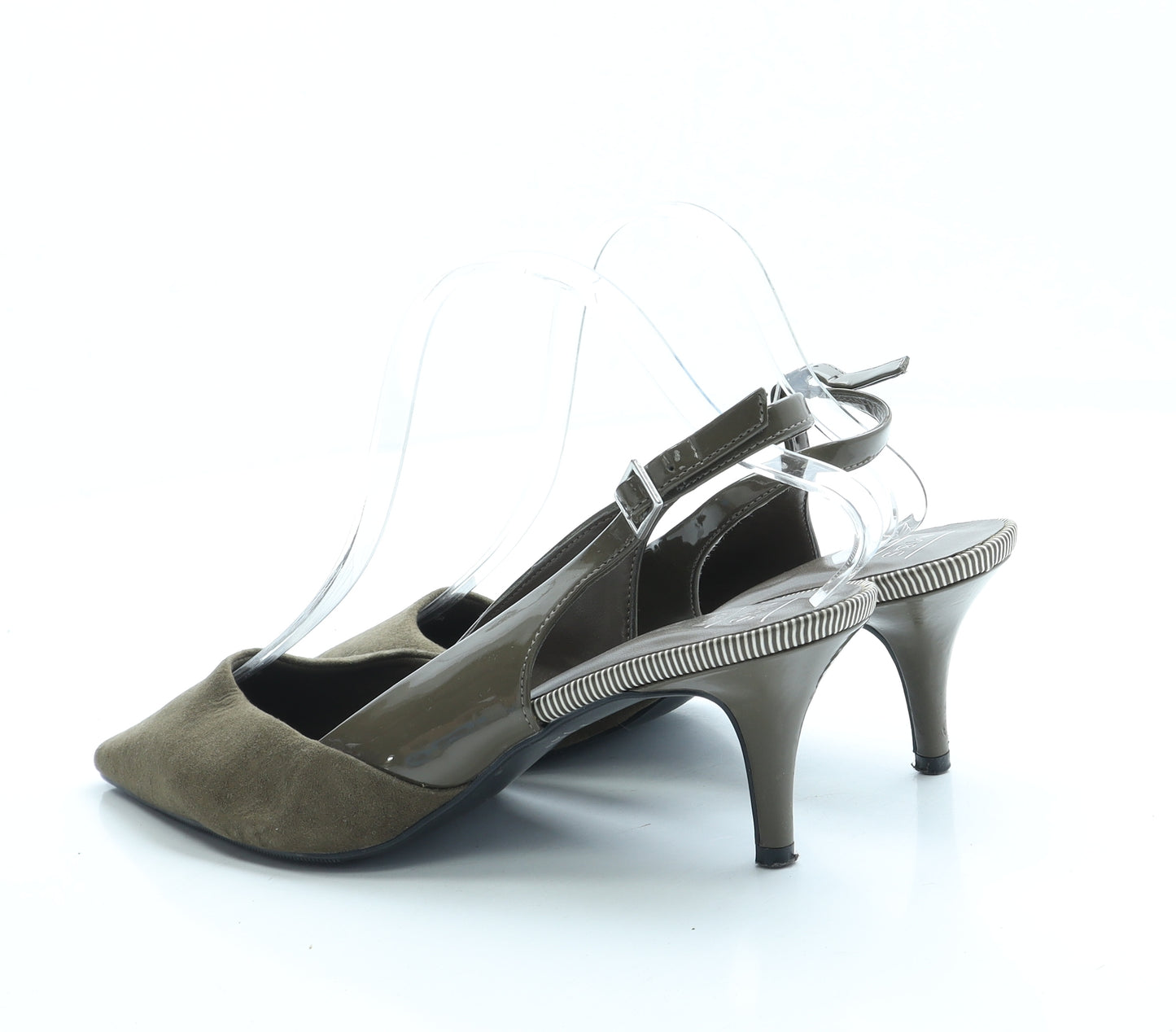 Marks and Spencer Womens Green Suede Slingback Heel UK 6.5 - Wide Fit