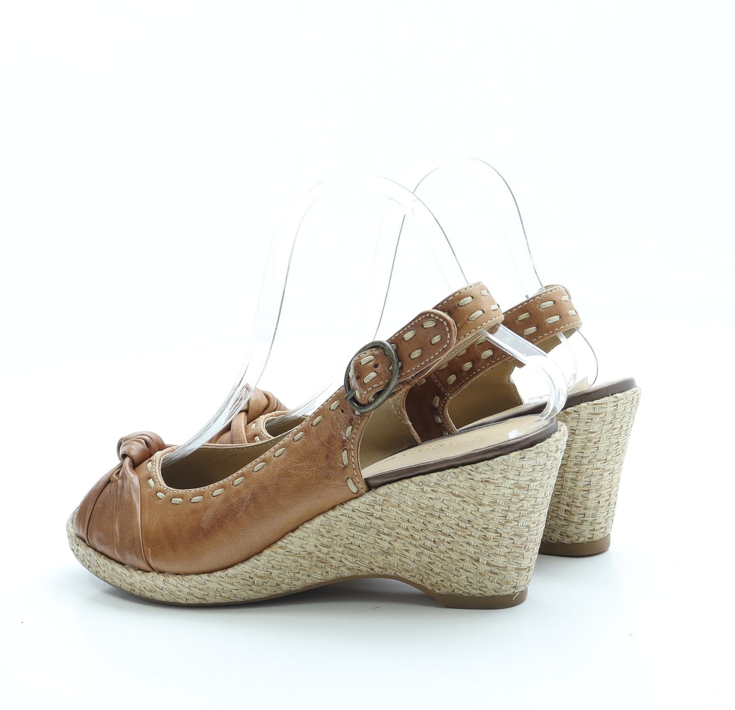 FootGlove Womens Brown Leather Slingback Heel UK 5