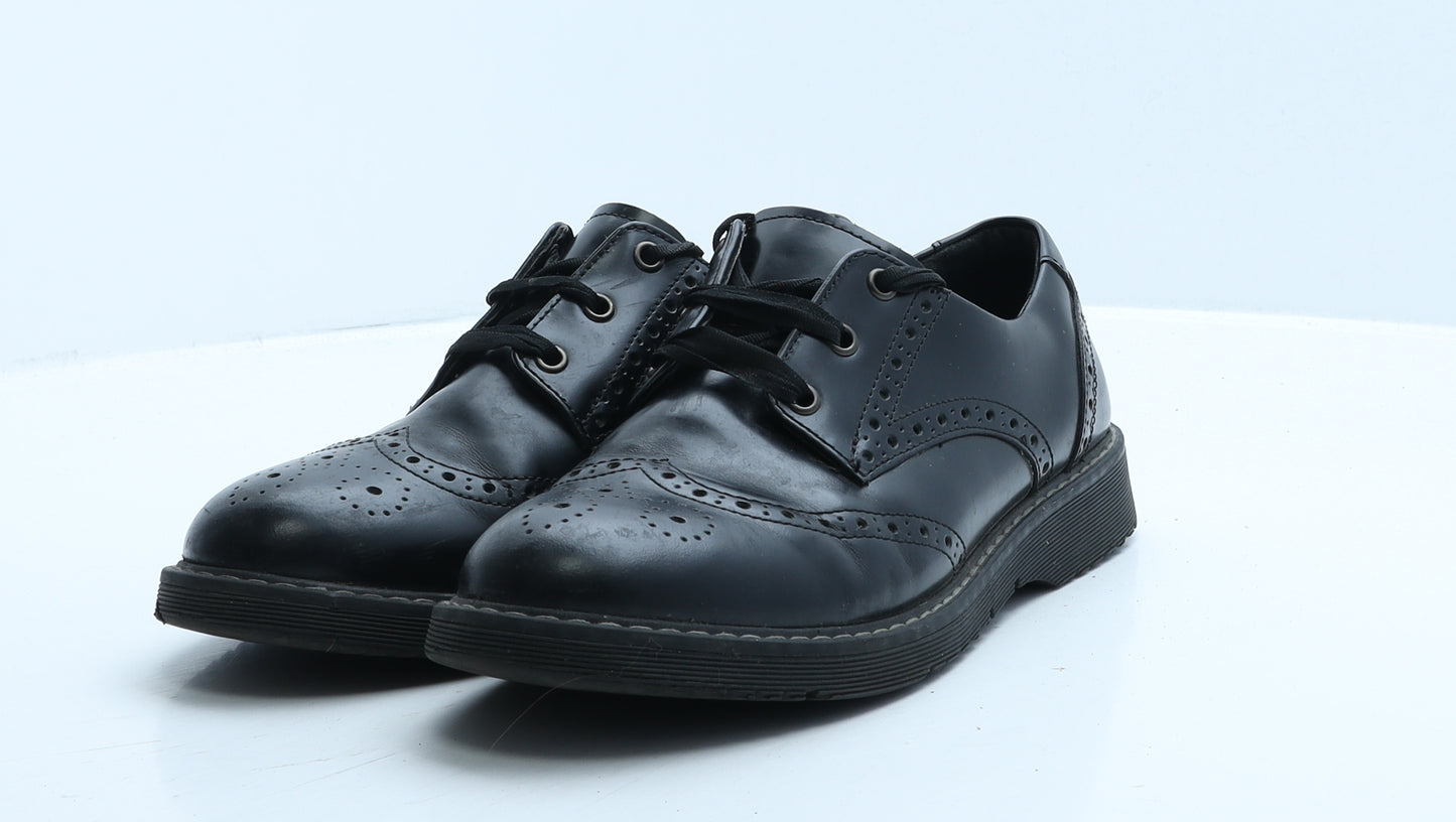 Angry Angels Womens Black Leather Oxford Casual UK 7 41 - Brogue Style