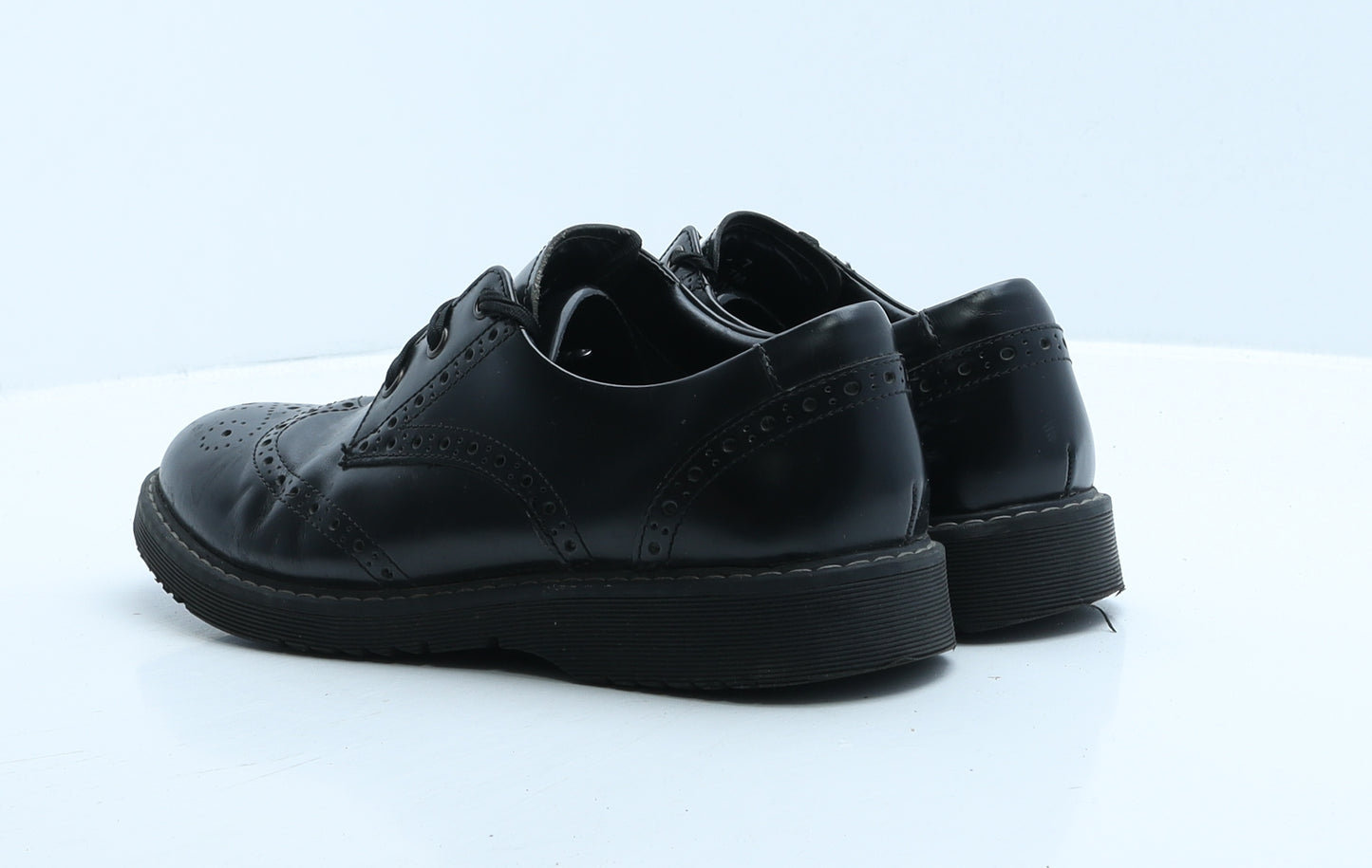 Angry Angels Womens Black Leather Oxford Casual UK 7 41 - Brogue Style