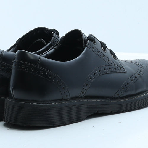Angry Angels Womens Black Leather Oxford Casual UK 7 41 - Brogue Style
