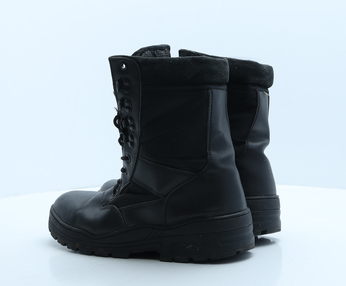 Savage Island Mens Black Leather Combat Boot UK 11