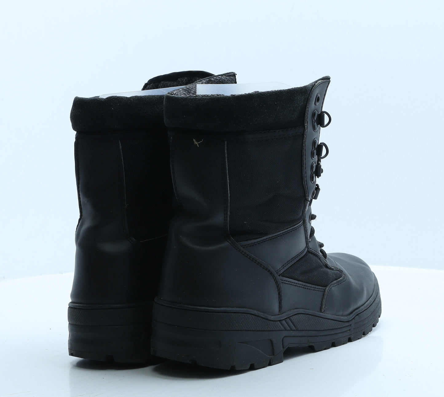 Savage Island Mens Black Leather Combat Boot UK 11