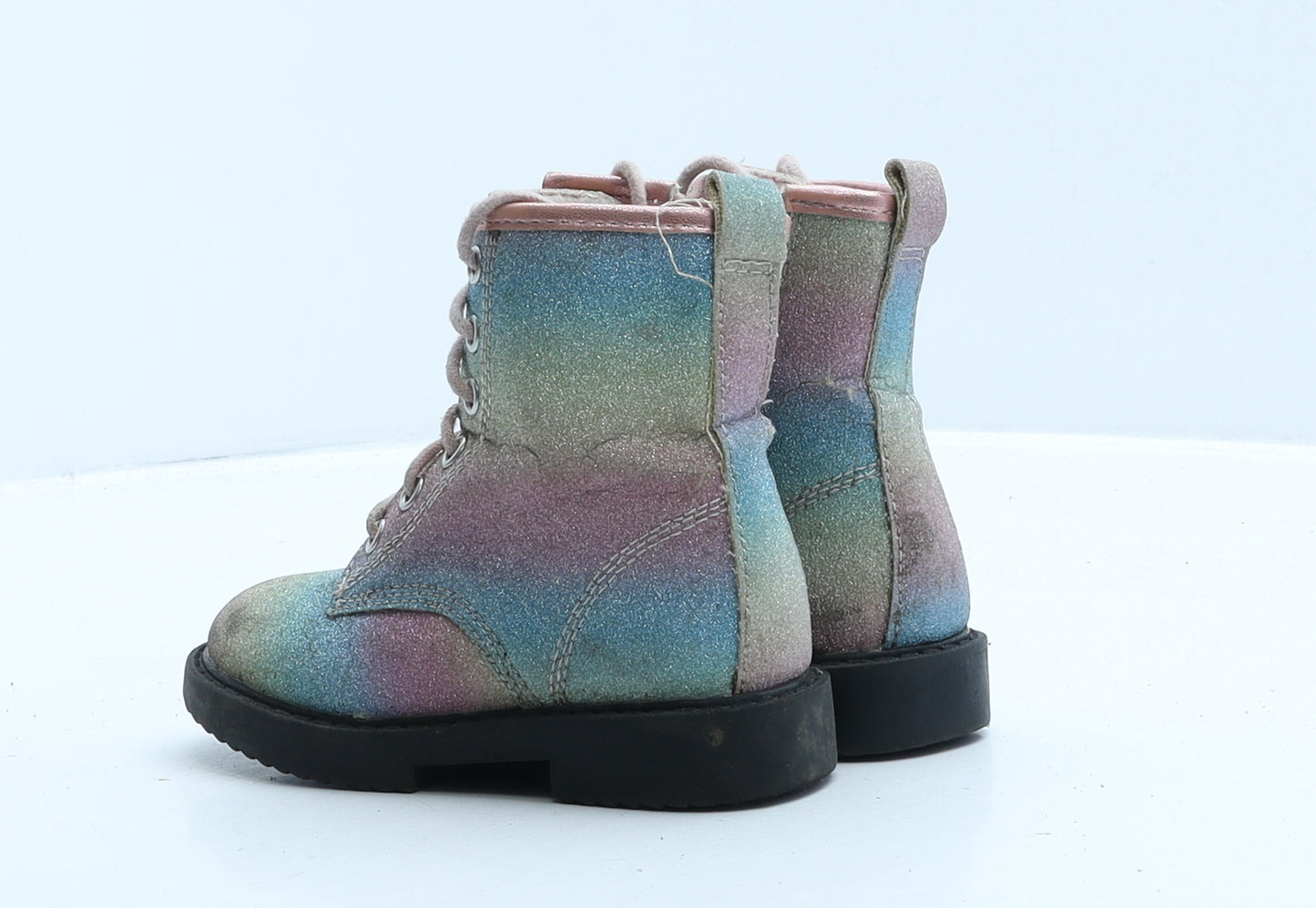 Primark Girls Multicoloured Tie Dye Leather Combat Boot UK 7 24