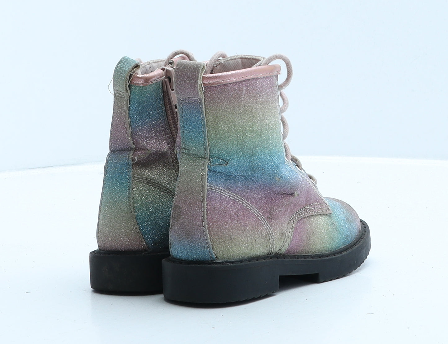 Primark Girls Multicoloured Tie Dye Leather Combat Boot UK 7 24
