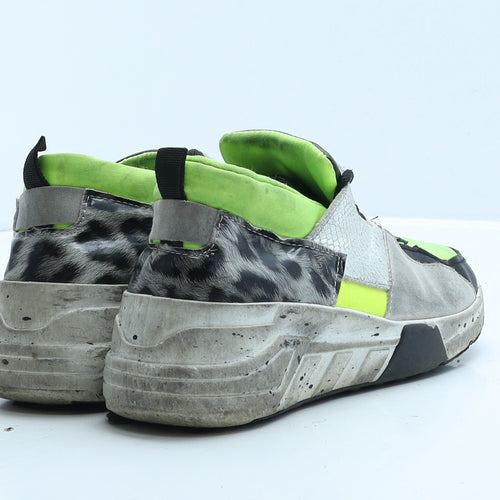 Preworn Girls Green Colourblock Polyester Trainer UK 7