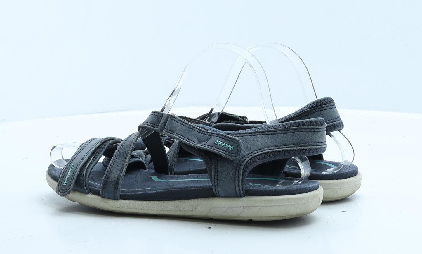 ECCO Womens Blue Leather Strappy Sandal UK 6 39