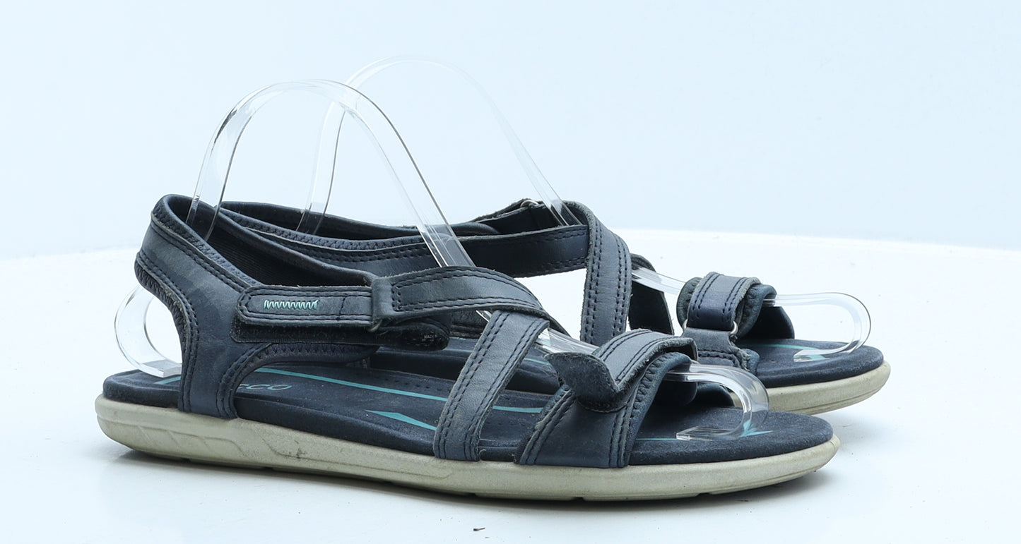 ECCO Womens Blue Leather Strappy Sandal UK 6 39