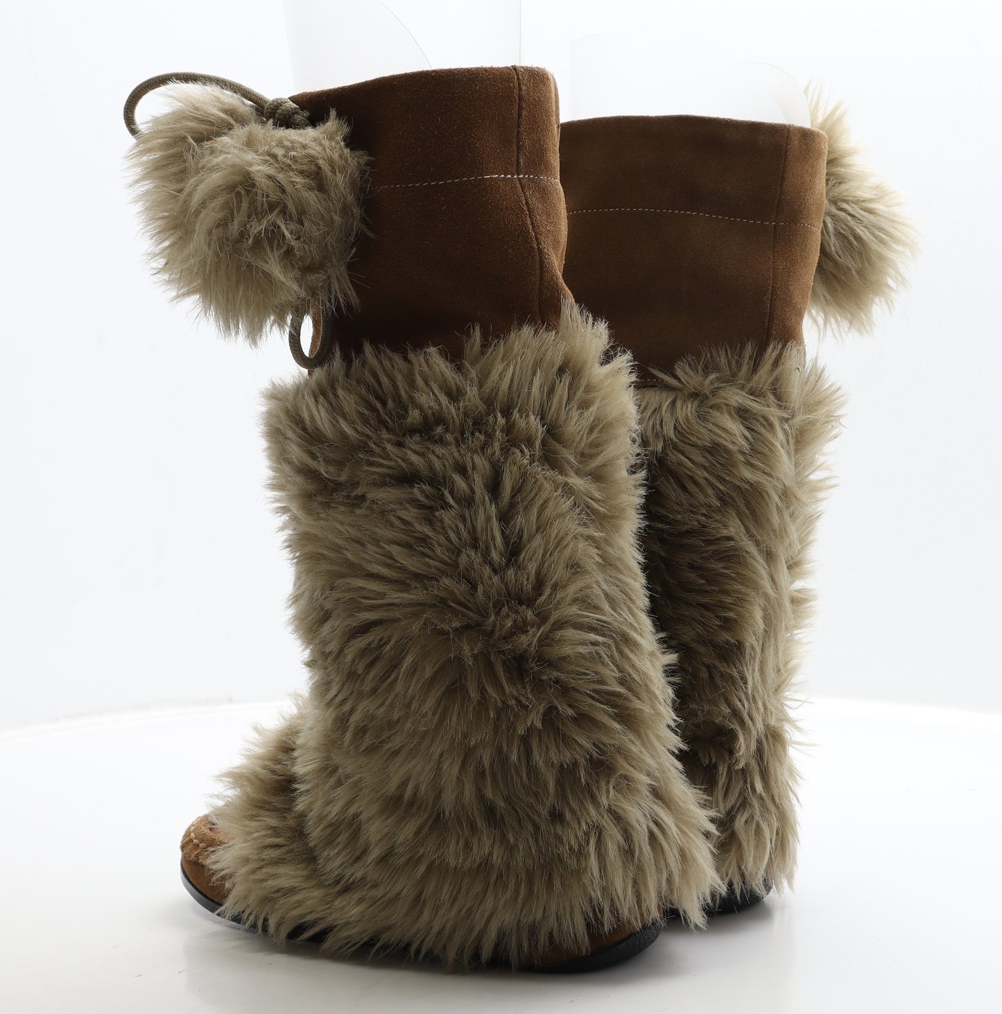 Preworn Womens Brown Suede Shearling Style Boot UK 6 39