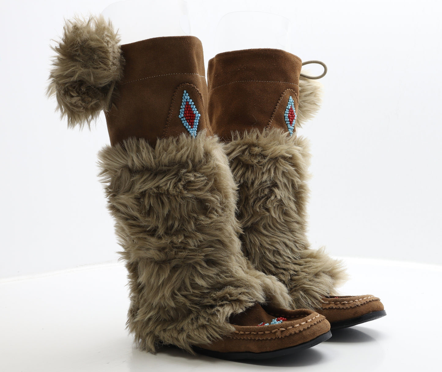 Preworn Womens Brown Suede Shearling Style Boot UK 6 39