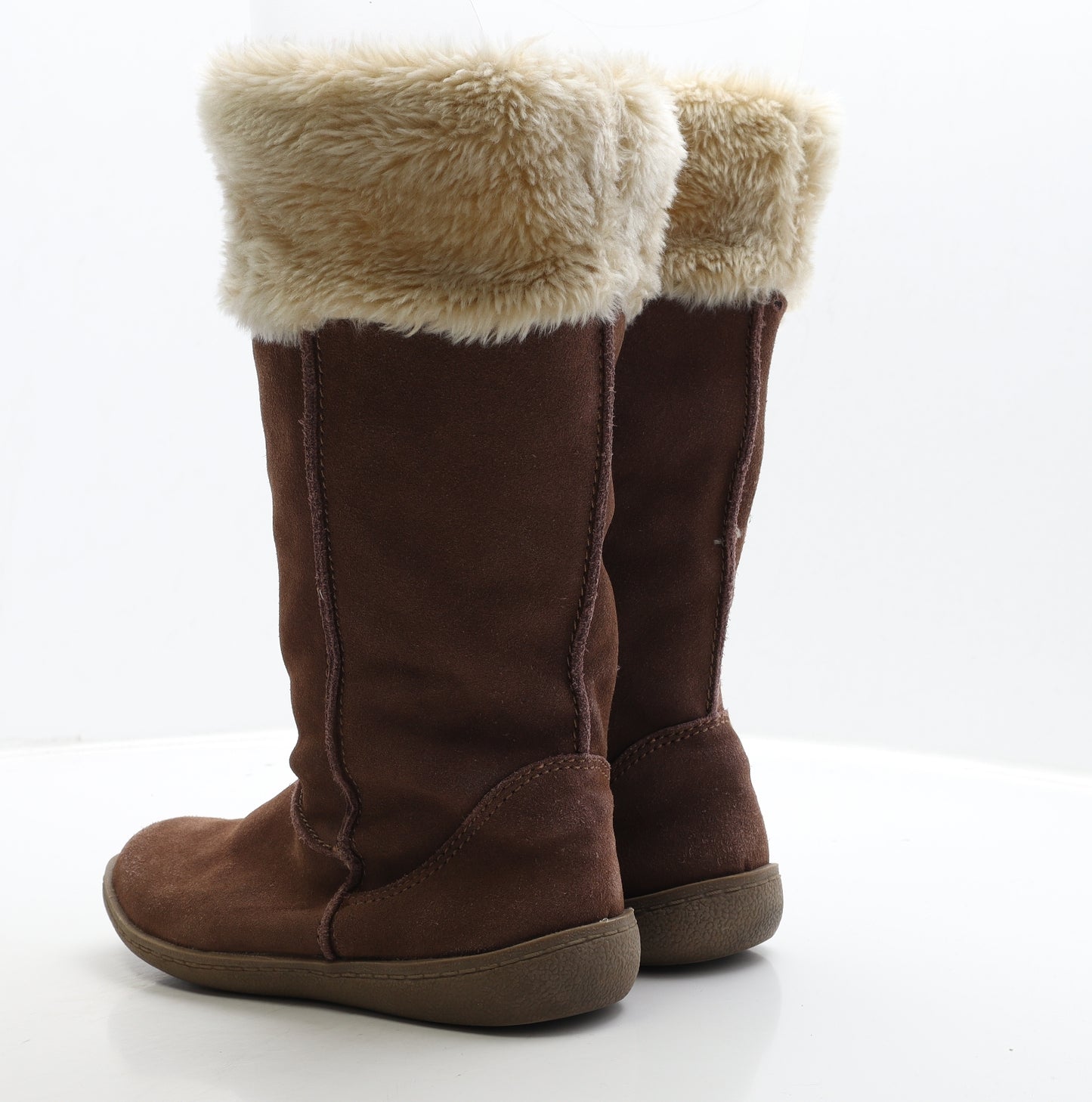 Preworn Womens Brown Suede Shearling Style Boot UK 5 38