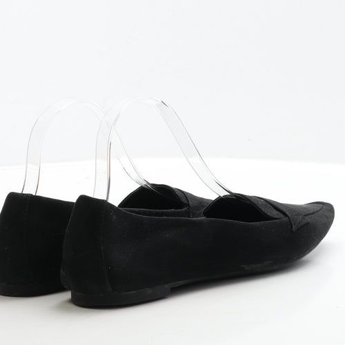 NEXT Womens Black Suede Loafer Flat UK 7 41