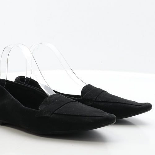 NEXT Womens Black Suede Loafer Flat UK 7 41