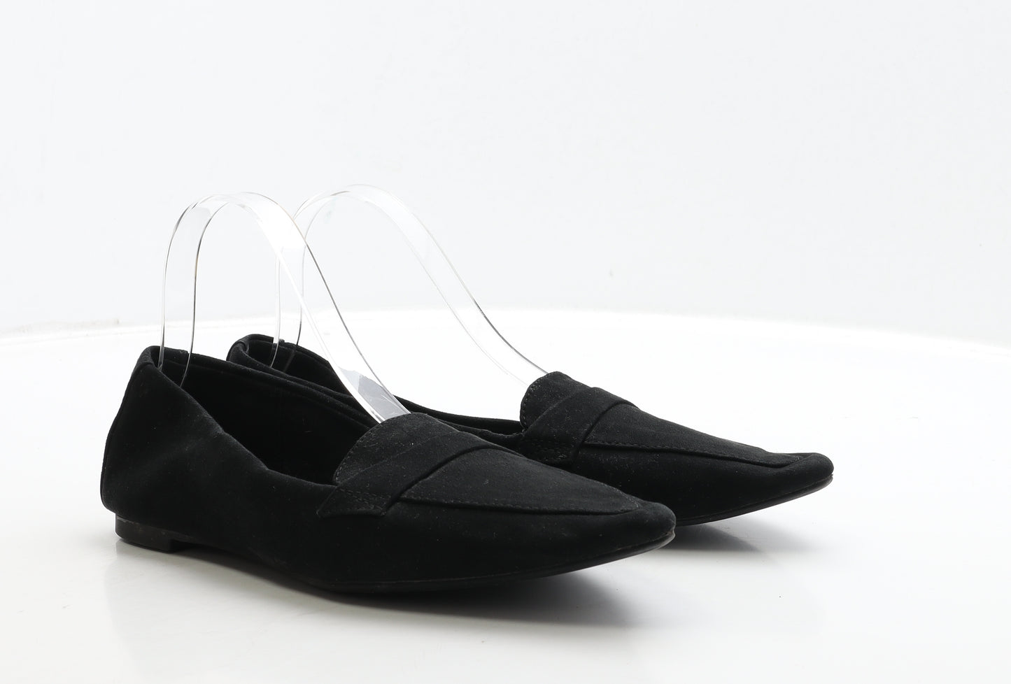 NEXT Womens Black Suede Loafer Flat UK 7 41