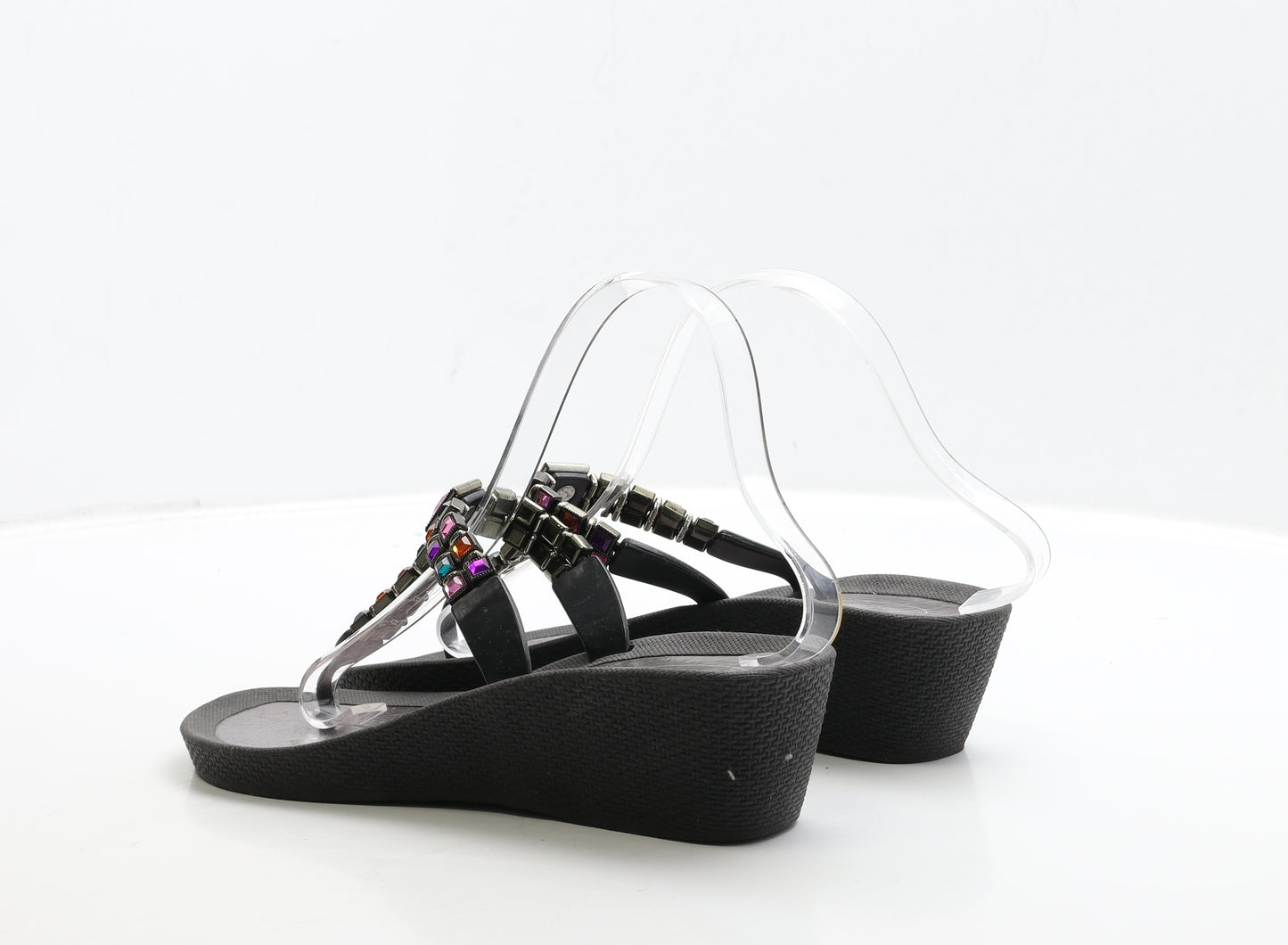 Pia Rossini Womens Black Polyester Thong Sandal UK 7 40