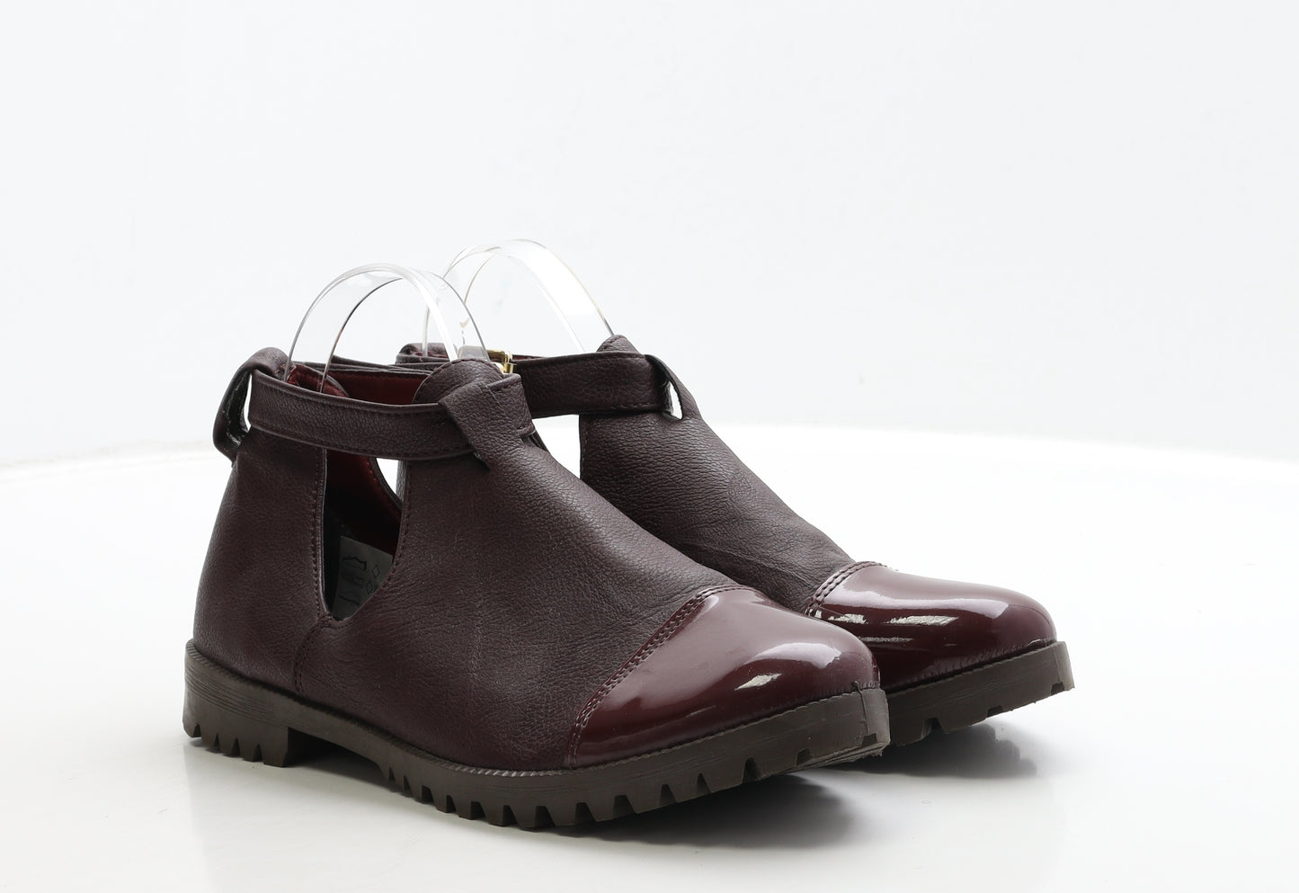 Schuh Womens Red Leather Bootie Boot UK 6 39