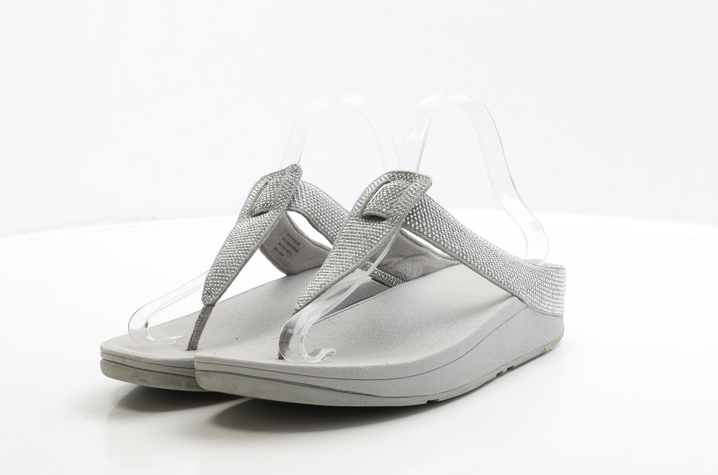 FitFlop Womens Grey Polyester Thong Sandal UK 6.5 40