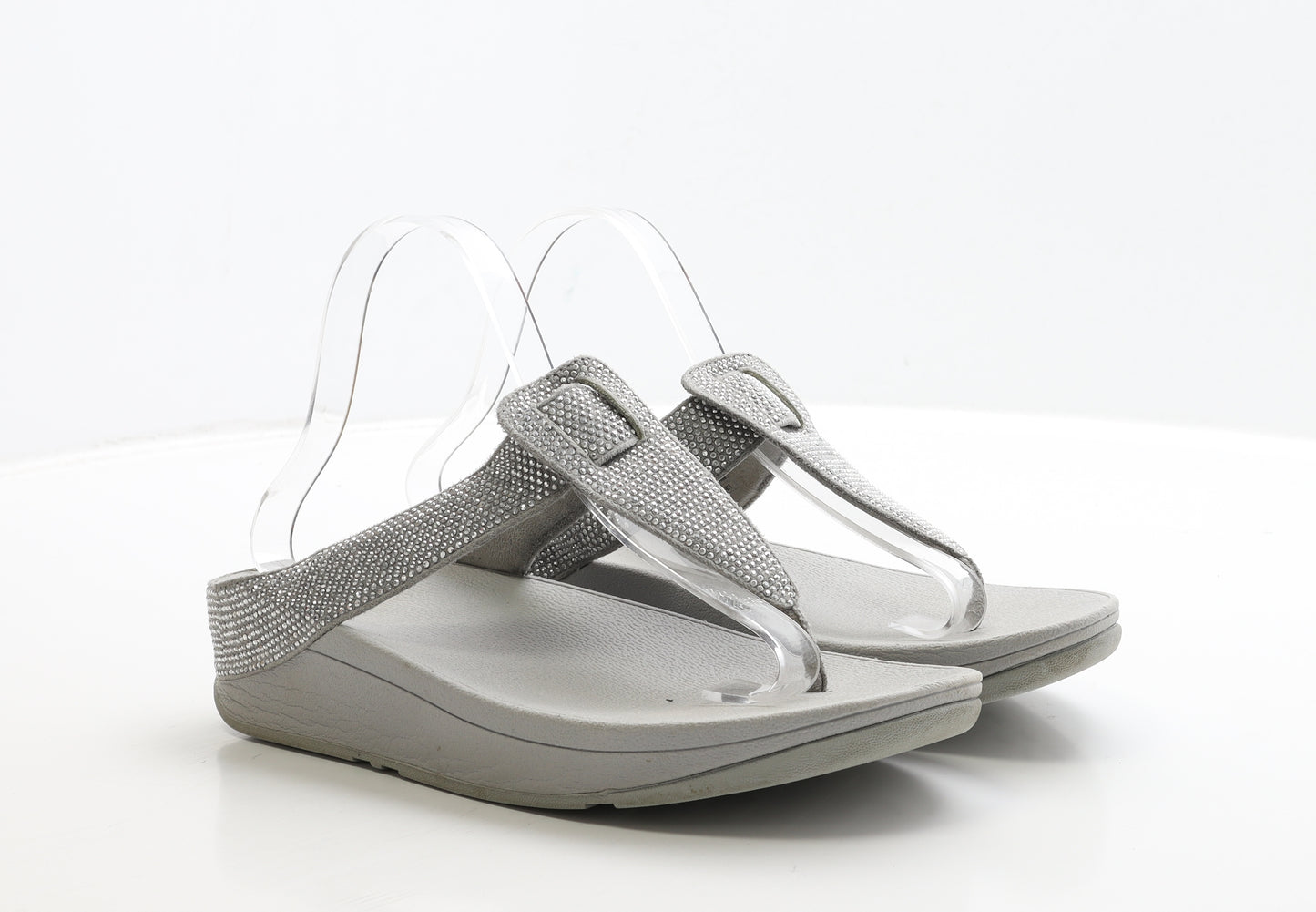 FitFlop Womens Grey Polyester Thong Sandal UK 6.5 40