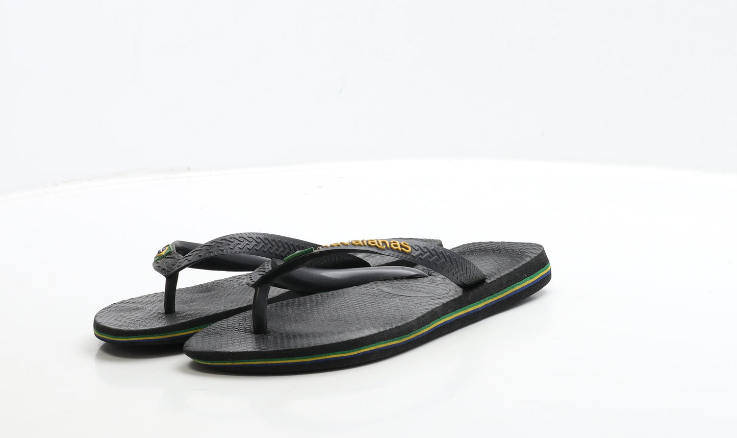 Havaianas Womens Black Rubber Thong Sandal UK 4 37 - Size 4-5