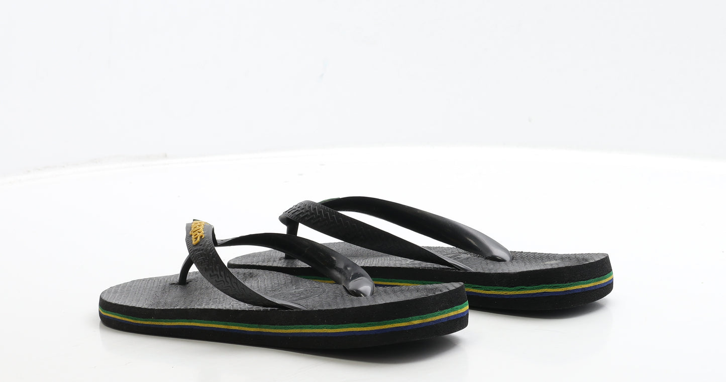 Havaianas Womens Black Rubber Thong Sandal UK 4 37 - Size 4-5