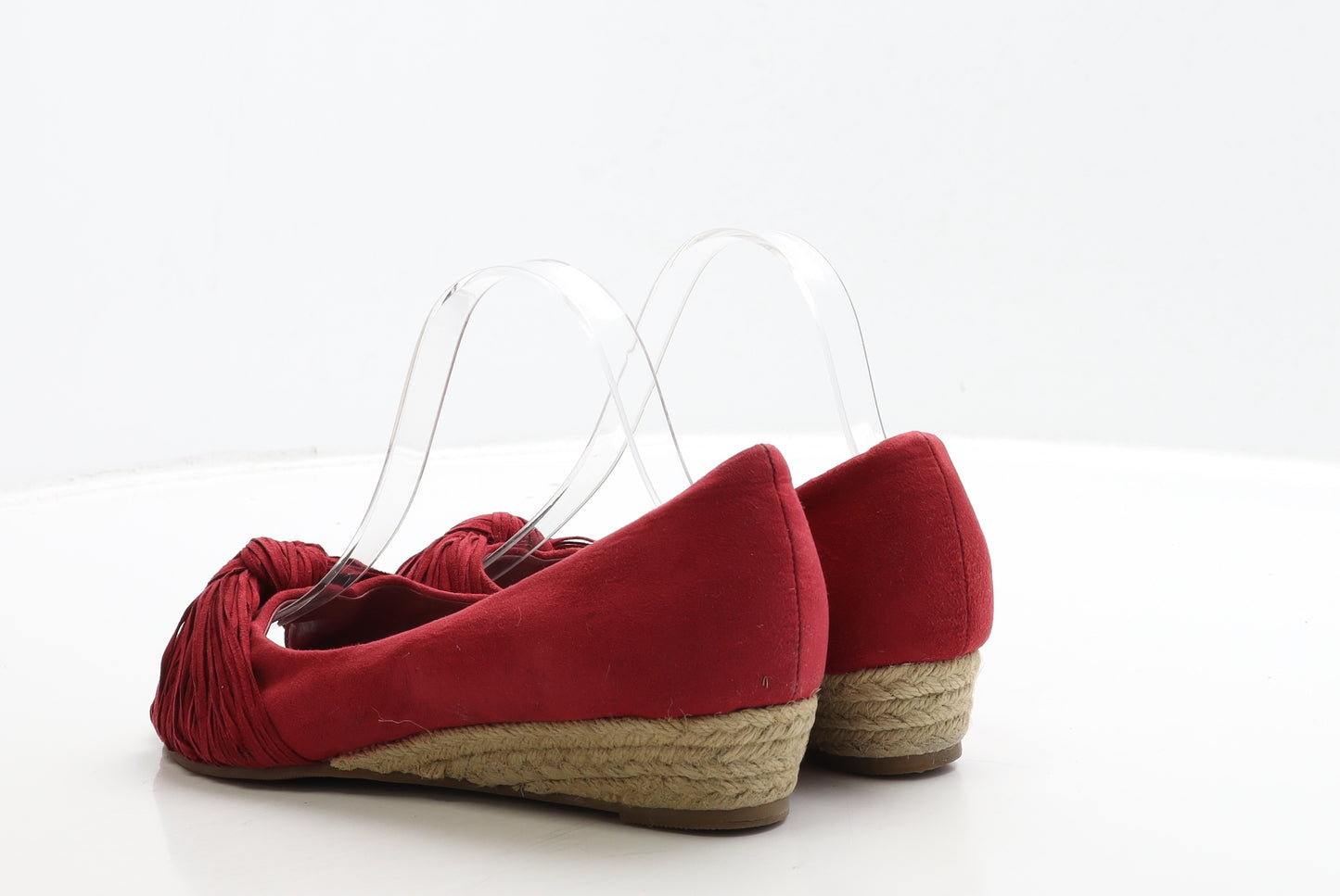 Matalan Womens Red Suede Espadrille Heel UK 6 39