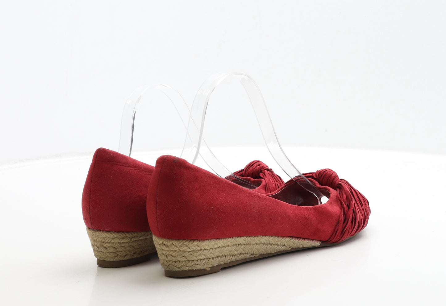 Matalan Womens Red Suede Espadrille Heel UK 6 39