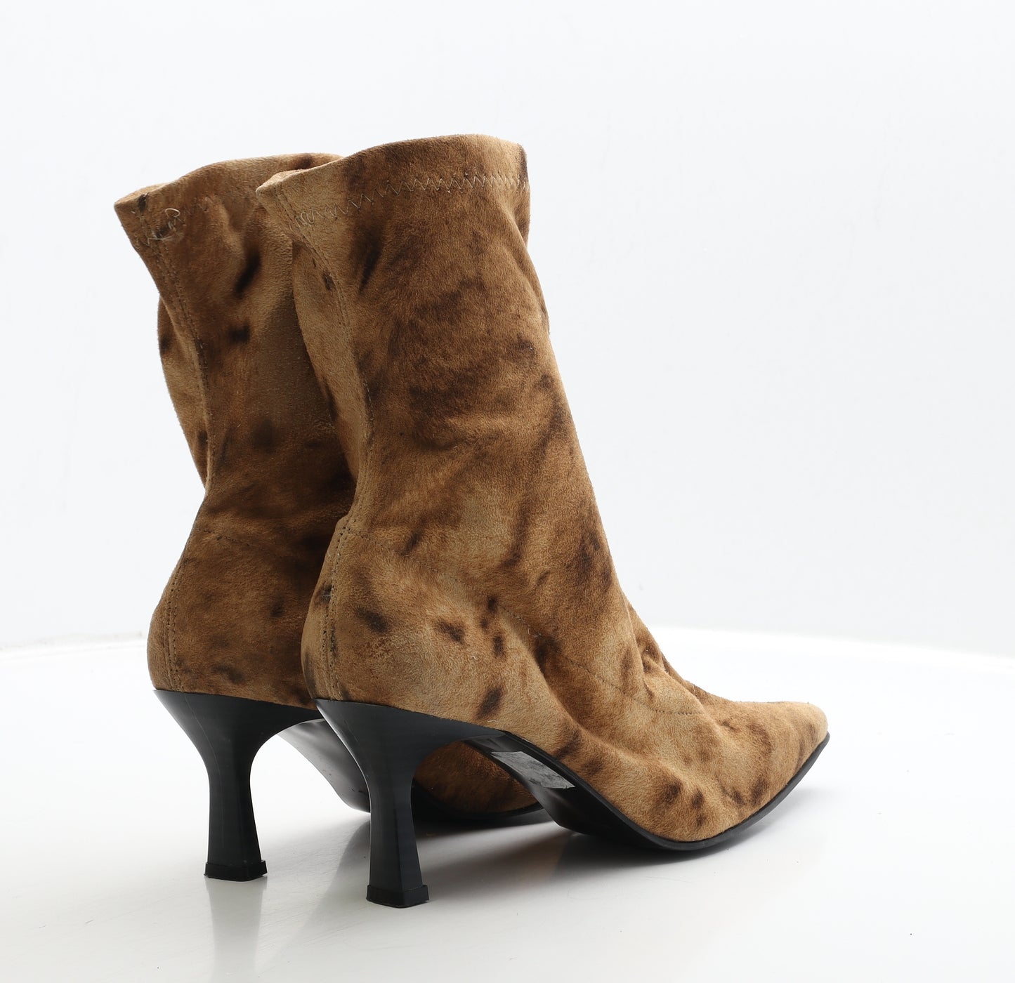 Preworn Womens Brown Geometric Suede Sock Boot UK 7 40