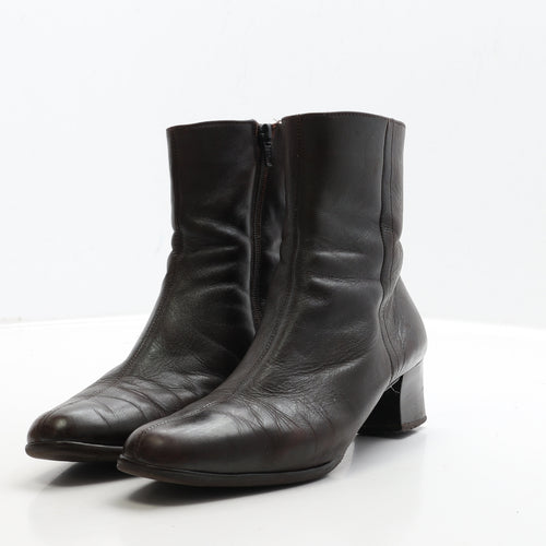 Preworn Womens Brown Leather Bootie Boot UK 6 39