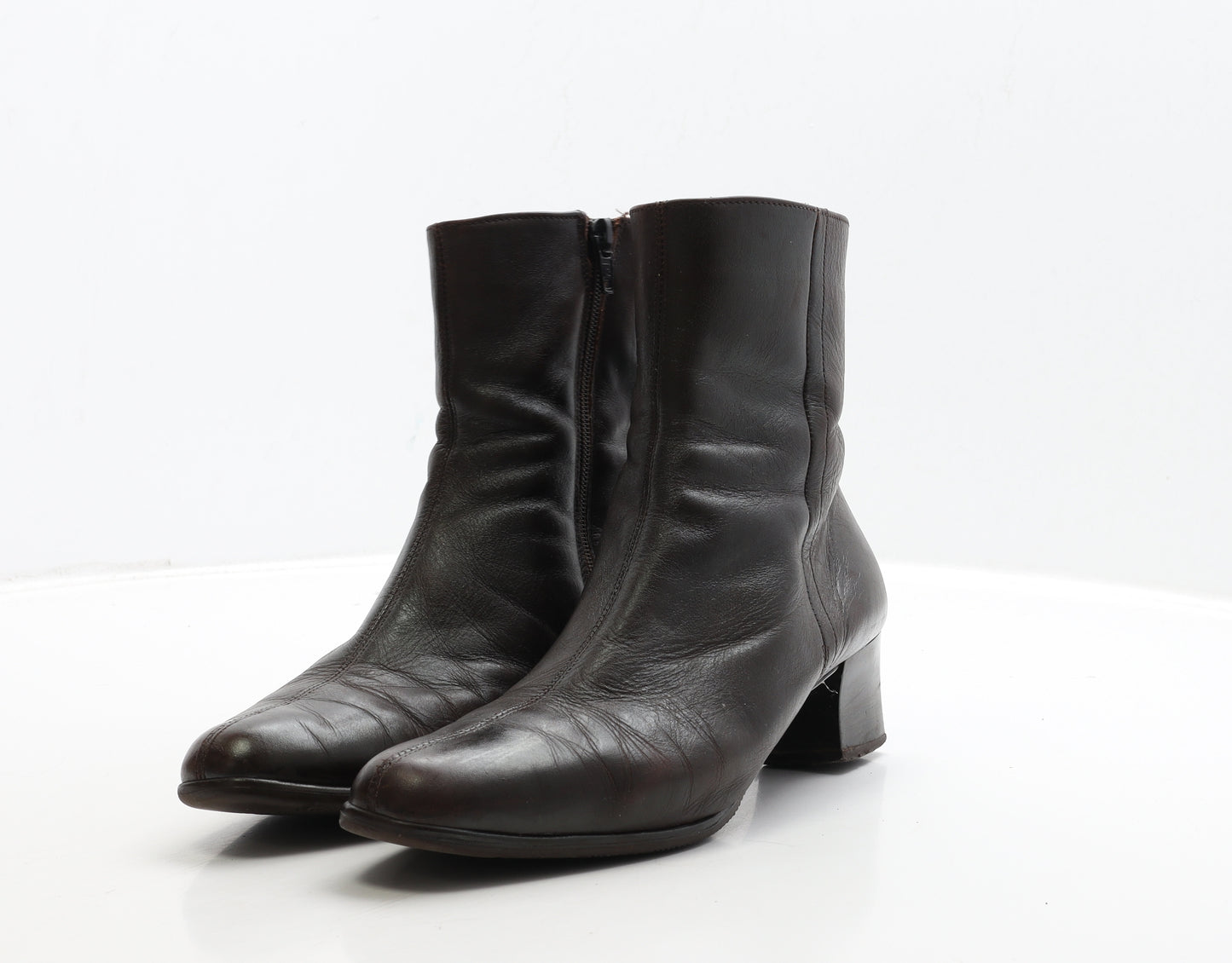 Preworn Womens Brown Leather Bootie Boot UK 6 39