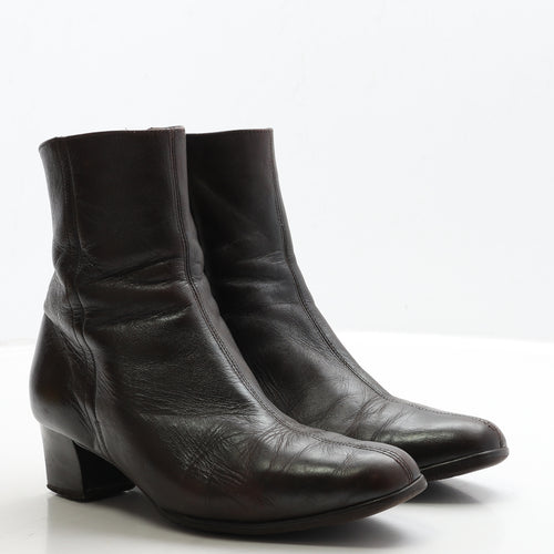 Preworn Womens Brown Leather Bootie Boot UK 6 39