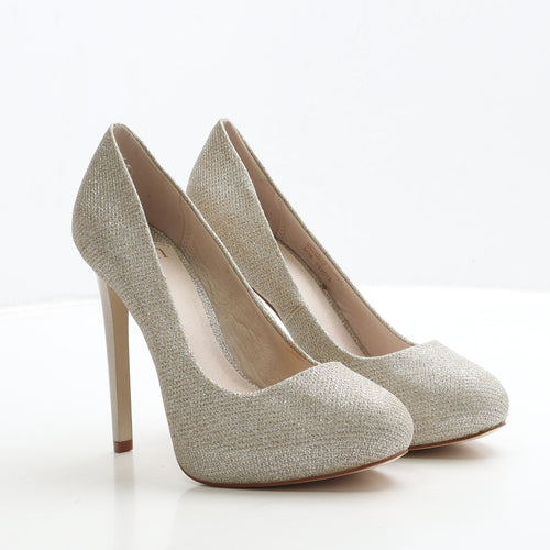 Faith Womens Gold Polyester Court Heel UK 5 38