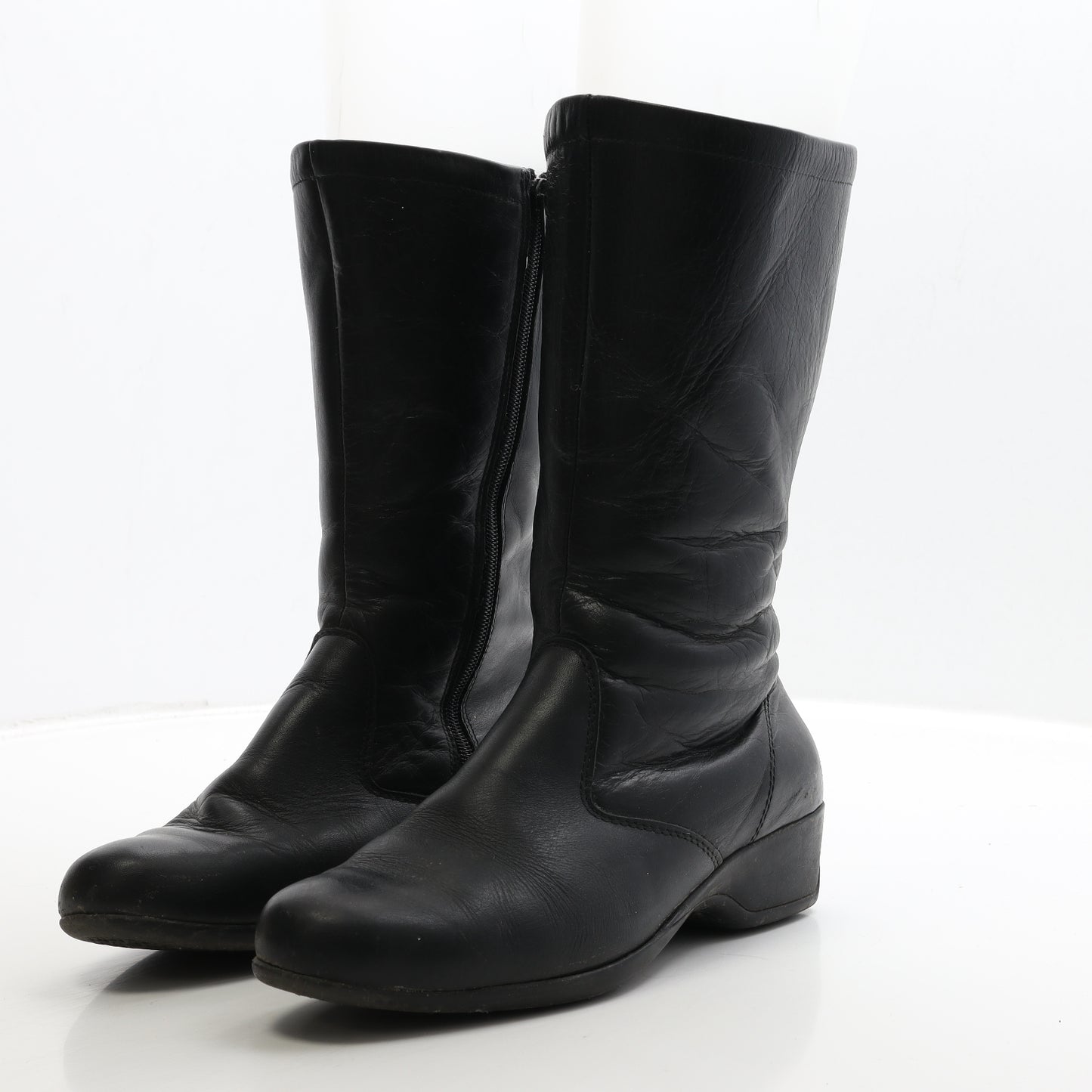 Florance Womens Black Leather Bootie Boot UK 6 39