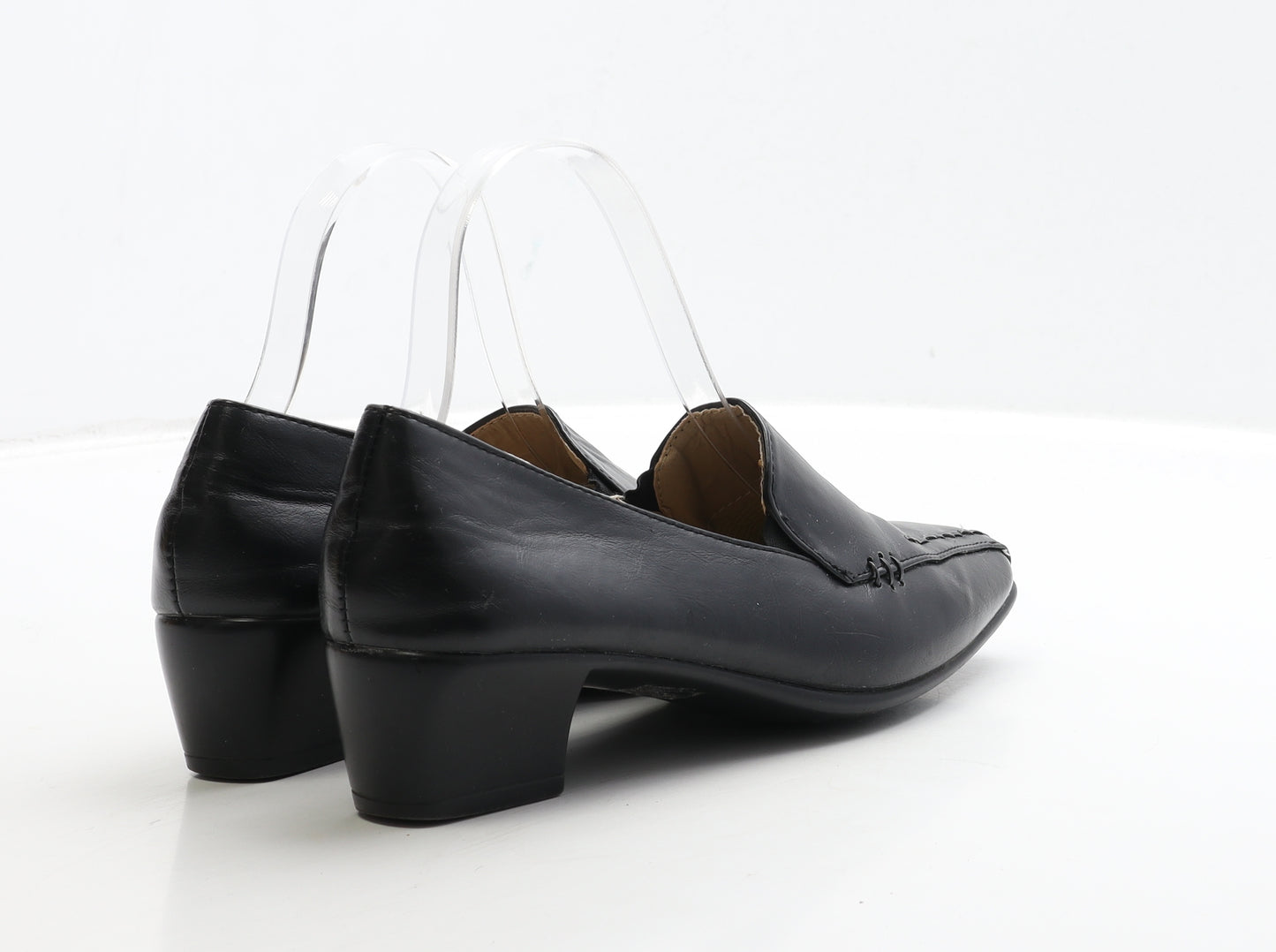 Softlies Womens Black Leather Court Heel UK 4 37