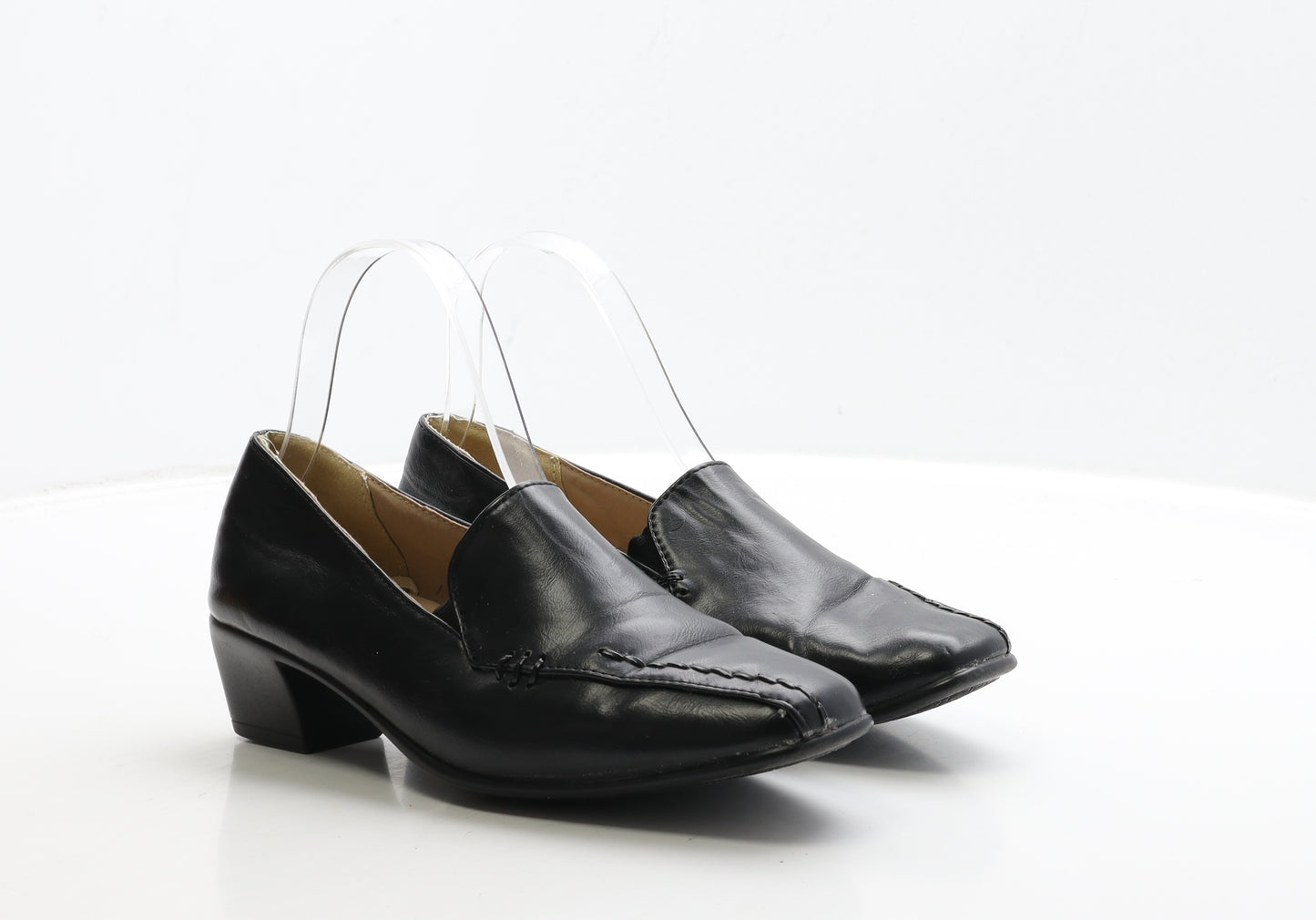 Softlies Womens Black Leather Court Heel UK 4 37