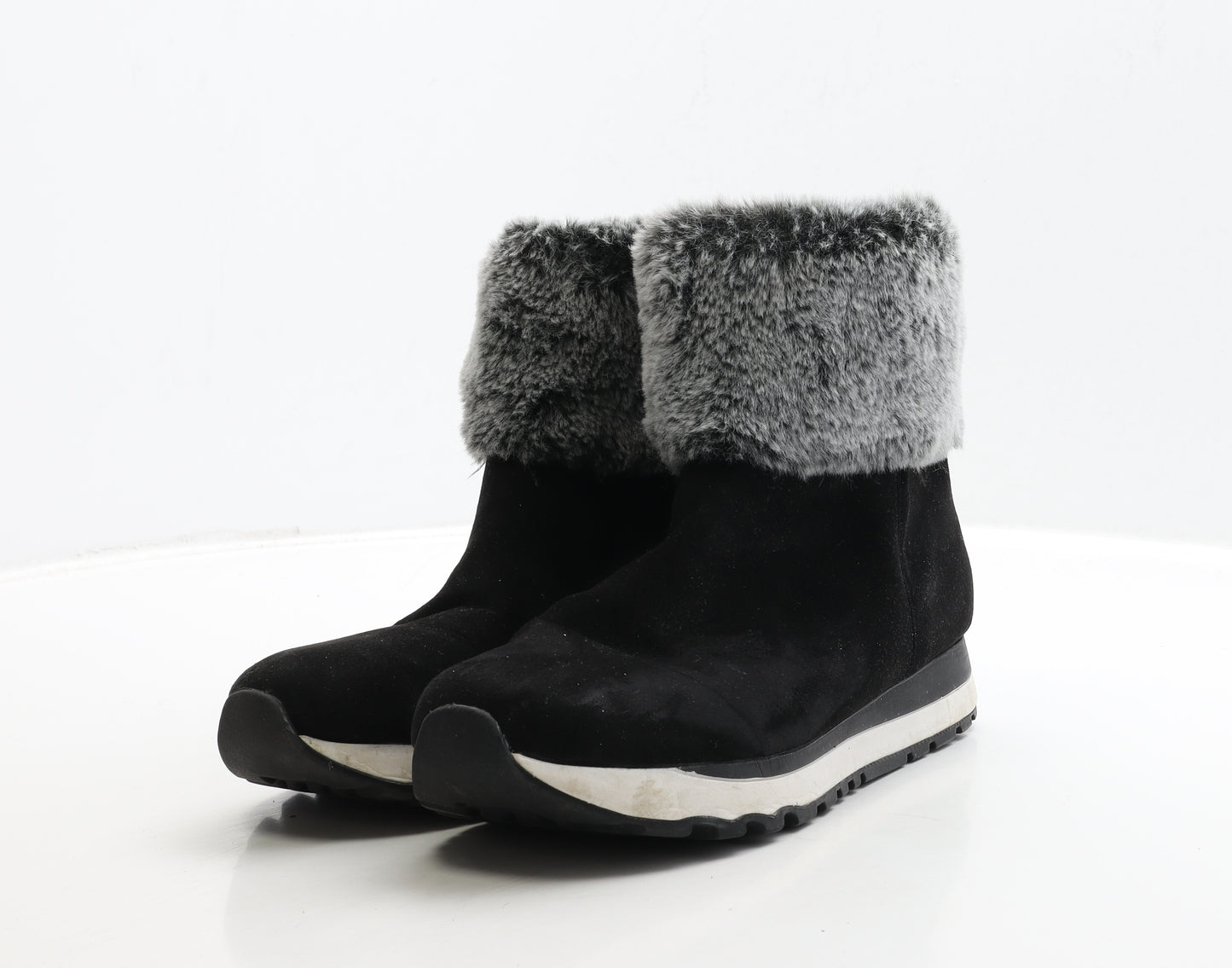 DKNY Womens Black Suede Shearling Style Boot UK 7 40