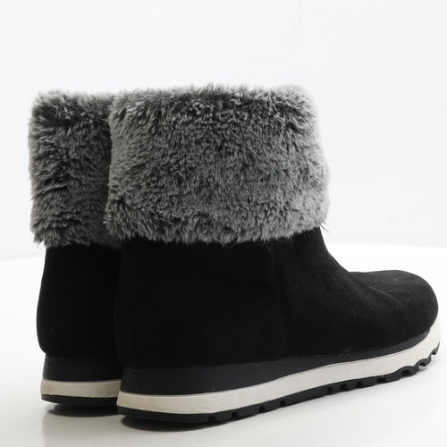 DKNY Womens Black Suede Shearling Style Boot UK 7 40