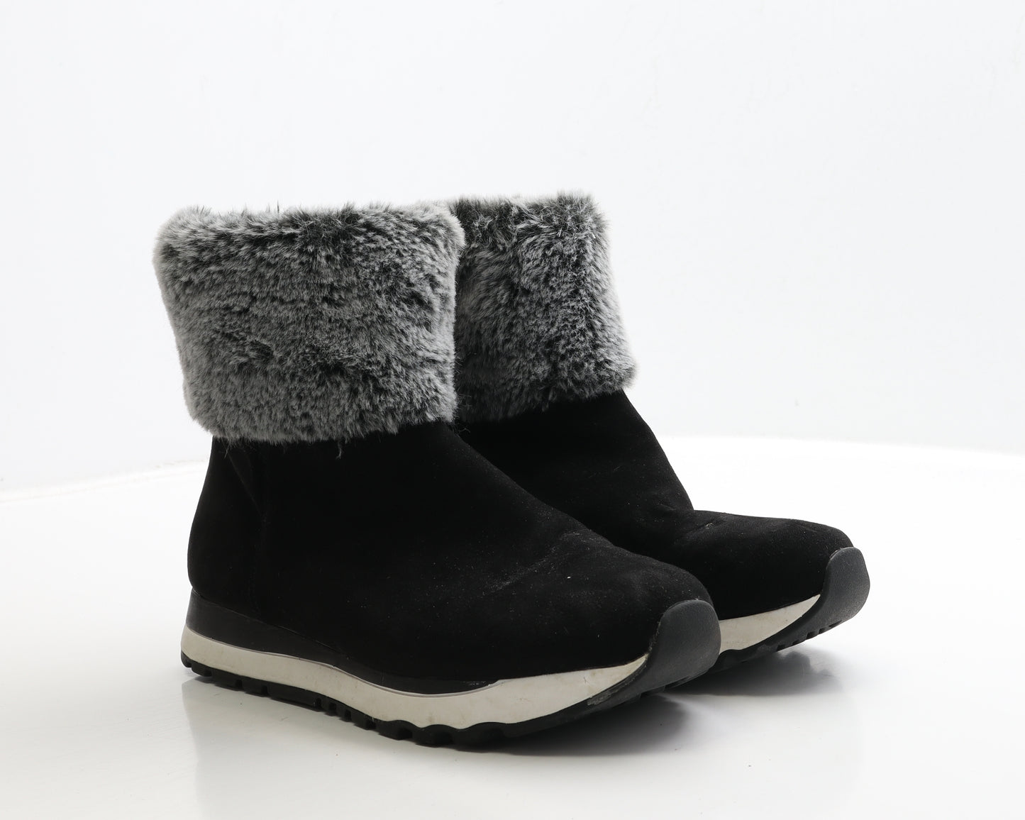 DKNY Womens Black Suede Shearling Style Boot UK 7 40